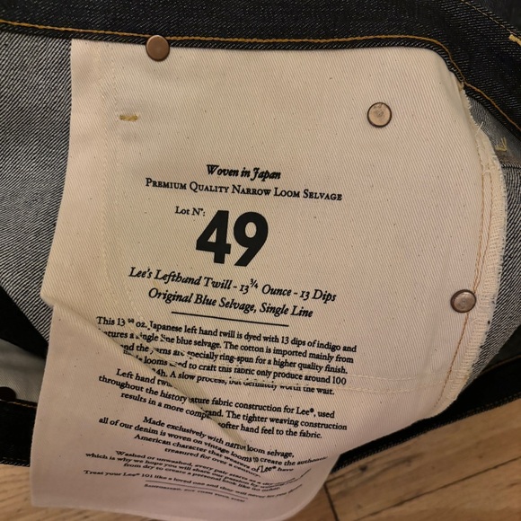 NWT Mens Lee 101 Z Relaxed Fit Straight Leg Jean in Dry, Size 36x34 - Picture 6 of 6